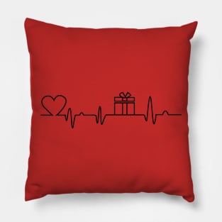 Love Christmas. Christmas Gift In Heartbeat. Pillow