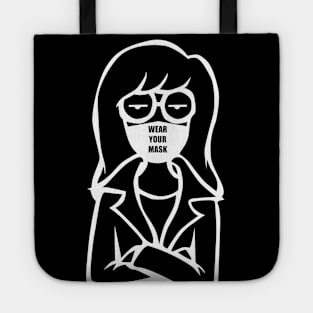 Daria wearing a mask Tote