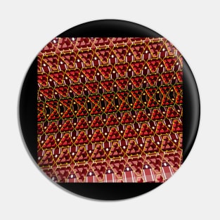 Red Optical Illusion Mosaic Pin