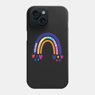 Total Chaos Awareness Rainbow with hearts Phone Case