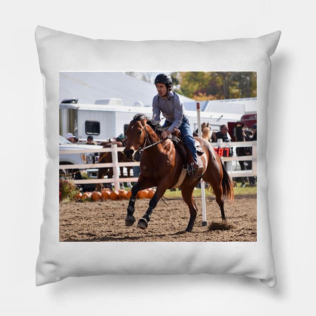 Barrel racing Pillow by theartsyeq