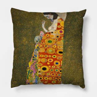 Hope II by Gustav Klimt Pillow