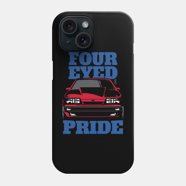 Foxbody 5.0 Ford Mustang Four Eyed Pride Phone Case by LYM Clothing