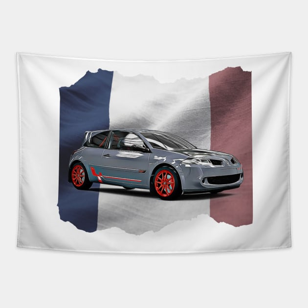 Renault Megane R26 France Print Tapestry by Auto-Prints