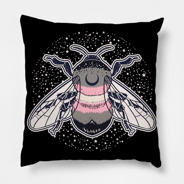 Demigirl Bee Proud LGBT Pride Flag Pillow by Psitta