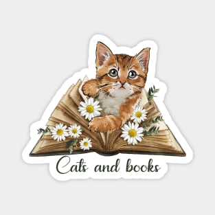 Little cat and book Magnet