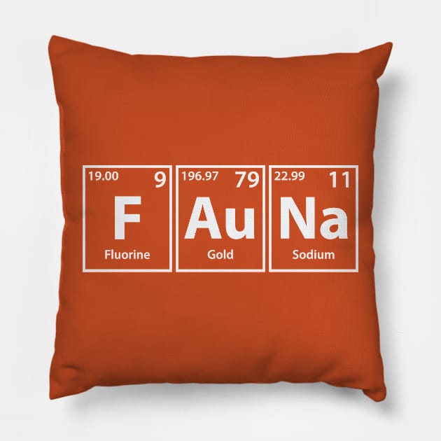 Fauna (F-Au-Na) Periodic Elements Spelling Pillow by cerebrands