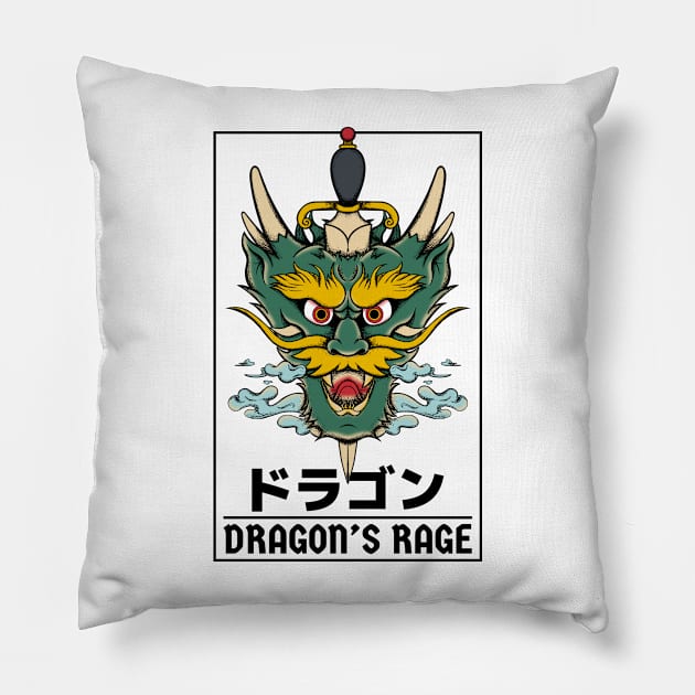 Dragon Dagger Tattoo Pillow by Tip Top Tee's