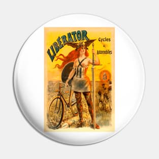 Liberator Cycles and Automobiles - Vintage Advertising Poster Design Pin