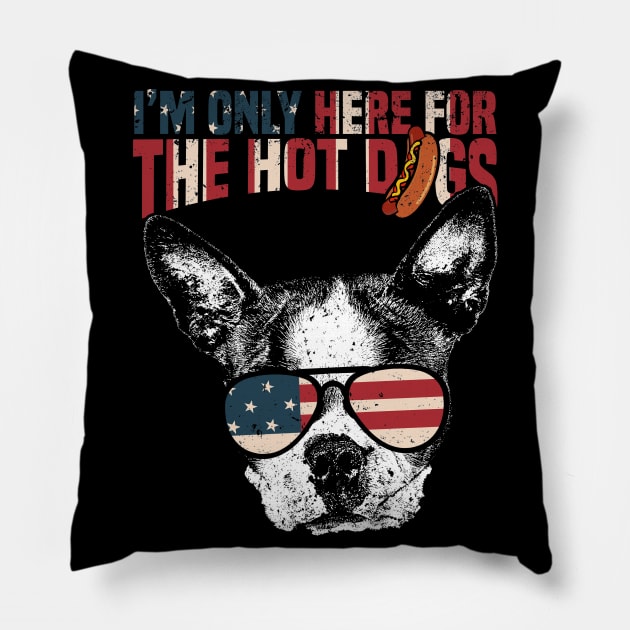 Boston Terrier Shirt Funny 4th of July Pillow by Madfido