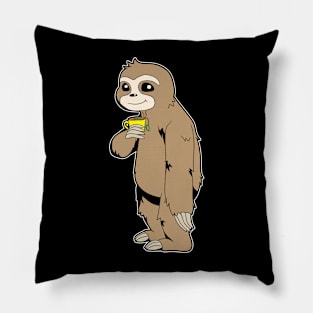 Sloth drinking cup of tea - Tea drinker Pillow
