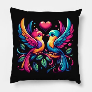 Whimsical Love Birds Pillow