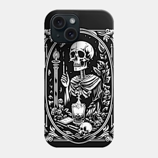 Skeleton Tarot Illustration Phone Case