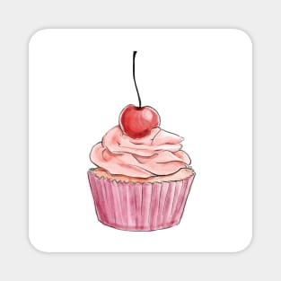 Fancy Pink Cupcake Magnet