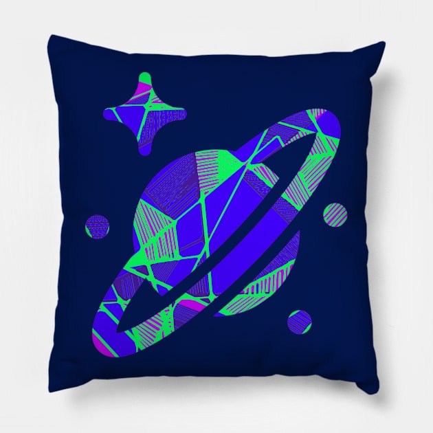 Planet galaxy space design geometric Pillow by carolsalazar