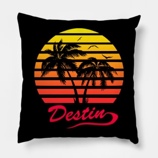 Destin 80s Sunset Pillow