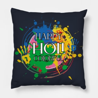 Happy Holi Colorful Pillow