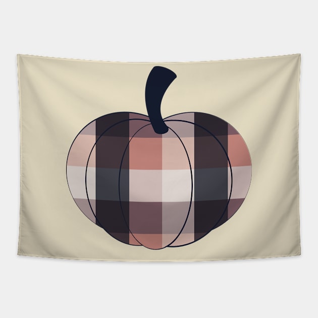 Modern Plaid Pumpkin_3 Tapestry by HoneyDoDesign