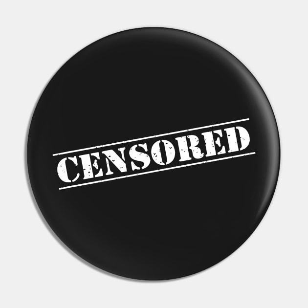 Black Censored Political Stamp of Digital Censorship Pin by RareLoot19