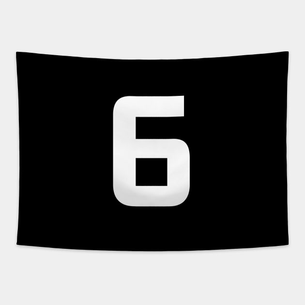 Number Six - 6 - Any Color - Team Sports Numbered Uniform Jersey - Birthday Gift Tapestry by Modern Evolution