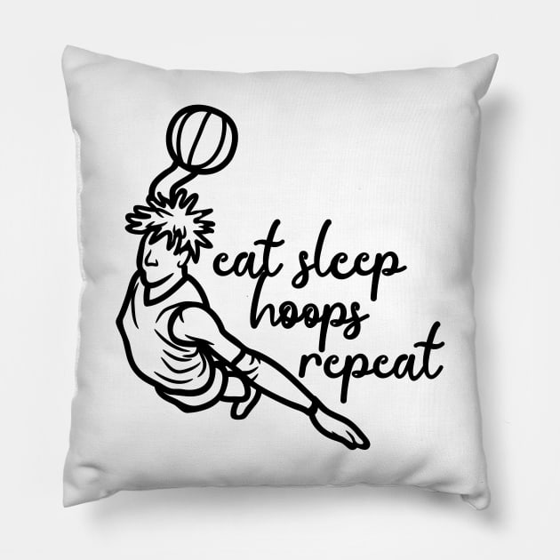 Eat Sleep Hoops Repeat Pillow by nextneveldesign