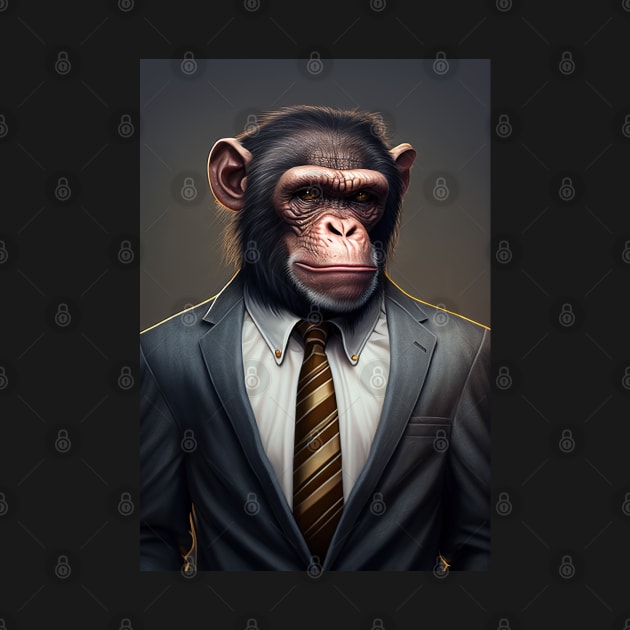 Adorable Monkey In A Suit - Fierce Chimpanzee Animal Print Art For Fashion Lovers by Whimsical Animals