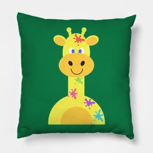 Rainbow splodge giraffe Pillow