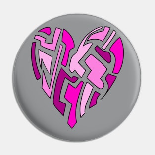 Pink Fragmented Heart Pin