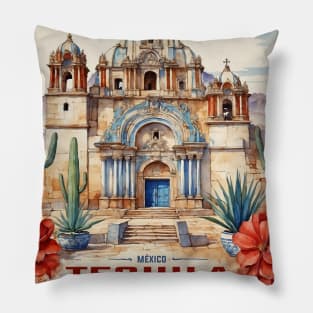 Tequila Jalisco Mexico Vintage Tourism Travel Pillow