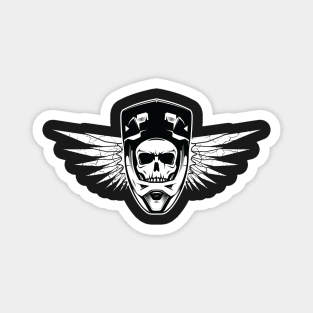 Skull biker with full face helmet. Magnet