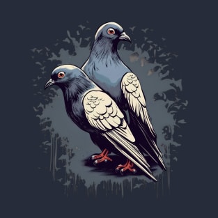 Urban Shadows -  Grunge Pigeon Swarm T-Shirt