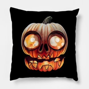 Scary Halloween Pumpkin Art Pillow