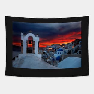 Oia sunset Tapestry
