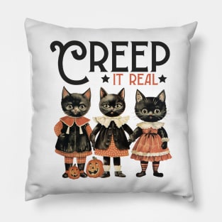 Creep it real halloween Vintage Pillow