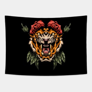 Angry Tiger Head Tapestry