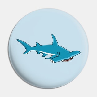 Hammerhead shark cartoon illustration Pin