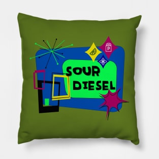 Retro Weed Sour Diesel Design Pillow