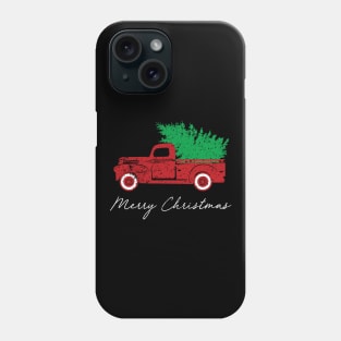 Merry Christmas Retro Vintage Red Truck Phone Case