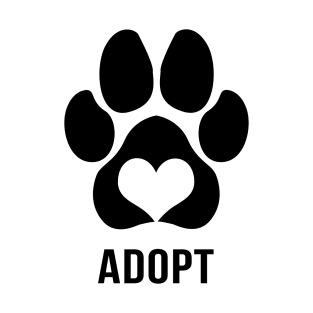 ADOPT - Animal Rescue with Paw Art (Light Version) T-Shirt