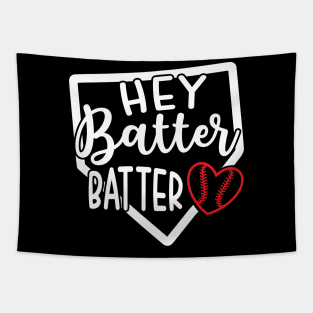 Hey Batter Batter Baseball Softball Cute Funny Tapestry