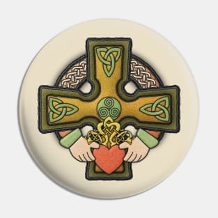 Claddagh Celtic Cross Pin