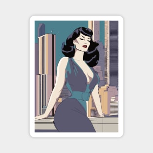 Azure Charm Ledge Sitter Bettie Page Retro Art Deco Magnet