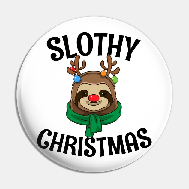 Gift For Sloth Lovers Slothy Christmas Pin by teeleoshirts