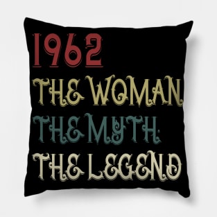 Vintage Retro 1962 Legend Gift 58th Birthday Womens Pillow