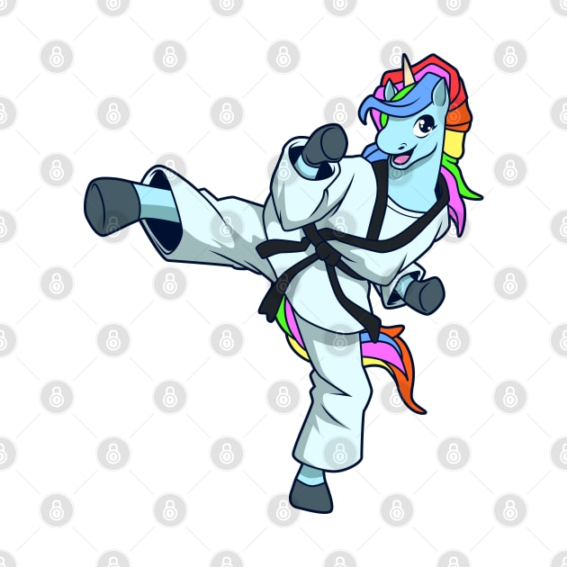 Cartoon unicorn makes Tang Soo Do by Modern Medieval Design