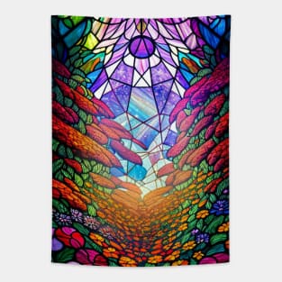 Multicolored Stained Glass Window Tapestry