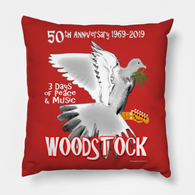 Woodstock 50th Anniversary Woodstock Pillow Teepublic Uk