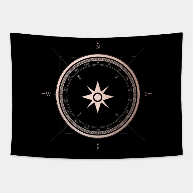 Rose Gold Compass III Tapestry by Cascadia by Nature Magick