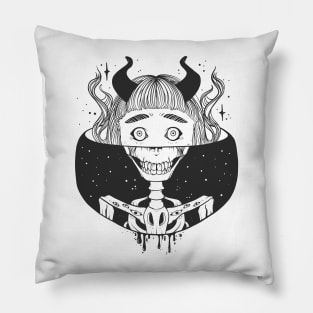 Cosmic Skeleton Demon Girl Pillow