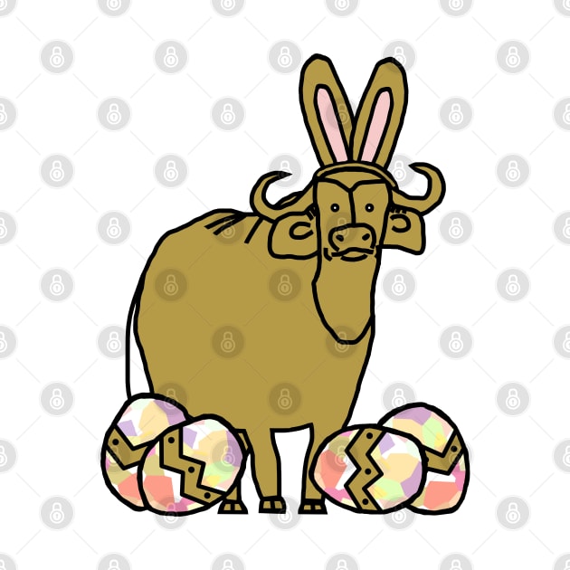 Funny Easter Bunny Ears and Eggs Ox by ellenhenryart